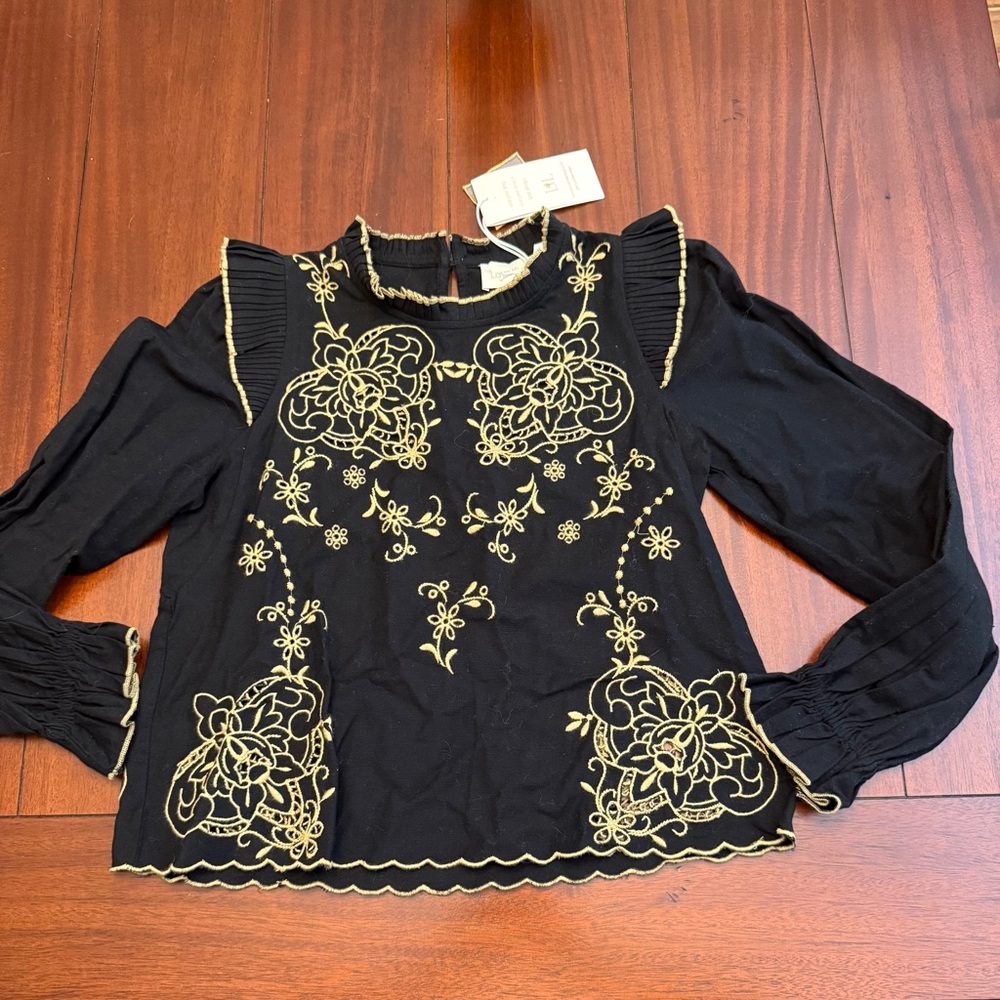 Love The Label  Bernice Top Oleander Black Size XS NWT